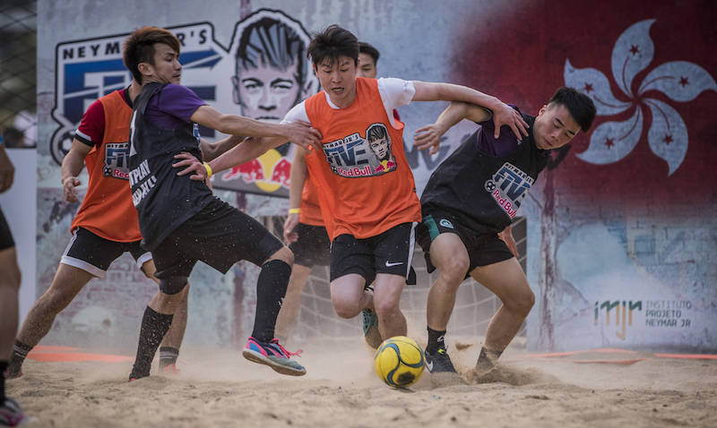 The winner team Away performs during Neymar Jrâs Five National Final in Hong Kong, China on April 2, 2017. // Brian Ching See Wing / Red Bull Content Pool // P-20170402-00336 // Usage for editorial use only // Please go to www.redbullcontentpool.com for further information. //